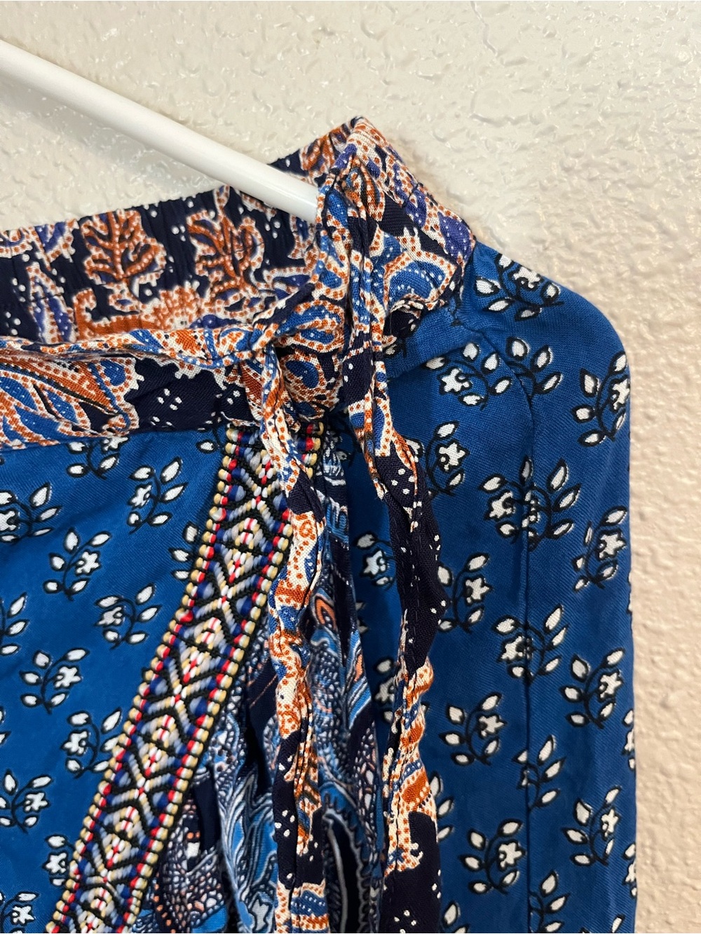 Christian Siriano Blue Paisley Asymmetrical Wrap Skirt - Picture 3 of 4